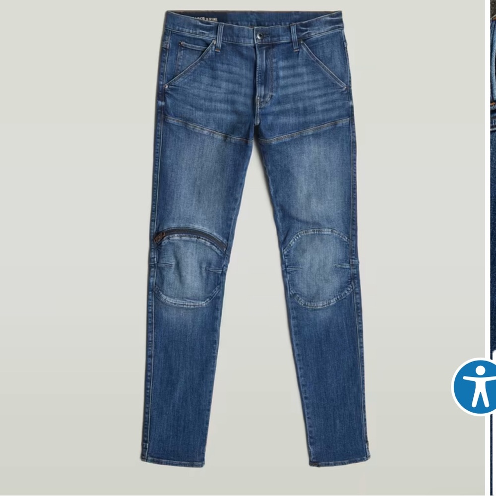 G- Star 5620 3D Zip Knee Skinny Jeans indigo blue size 32 by 32